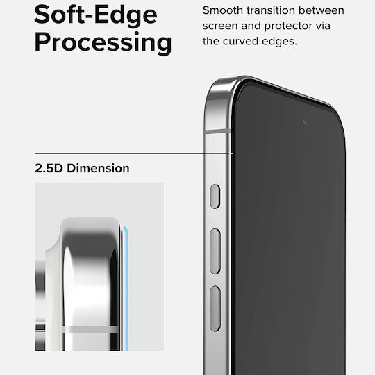 Ringke Full Face Tempered Glass Μαύρο (iPhone 15 Pro Max)