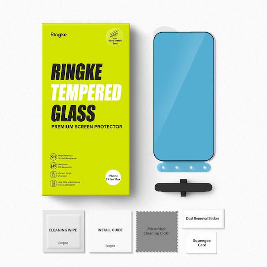 Ringke Full Face Tempered Glass Μαύρο (iPhone 15 Pro Max)