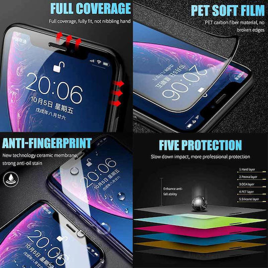 Glass 5D Ceramic Full Glue Full Face Tempered Glass Μαύρο (Redmi Note 12 4G)