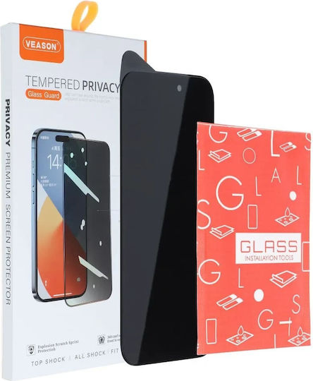 Veason Privacy Tempered Glass Μαύρο (iPhone 13 Pro Max)