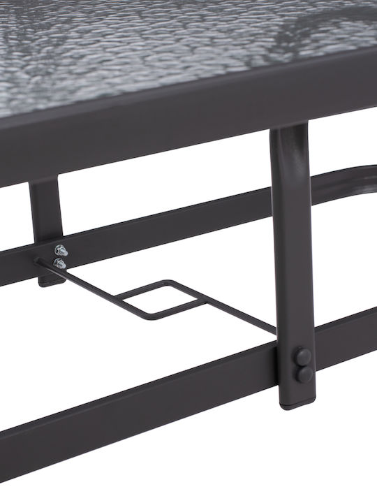 Маса Външно Пространство Метален със Стъклена Повърхност Bruno Сив 150x90x75бр