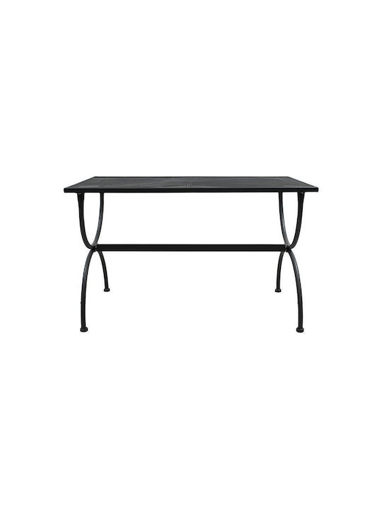 191025 Outdoor Dinner Free Standing Metal Table Gray 140x80x72cm