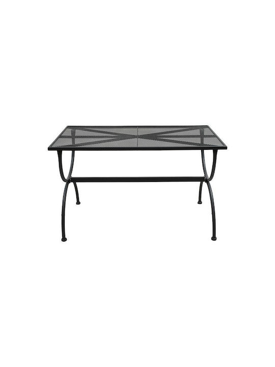 191025 Outdoor Dinner Free Standing Metal Table Gray 140x80x72cm