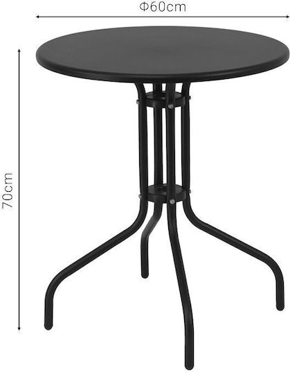 Metal Masa pentru spații exterioare mici Vergo Cărbune de lemn 60x60x70buc