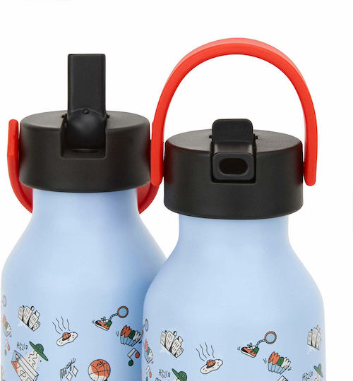 Hello Hossy Παιδικό Παγούρι Ανοξείδωτο με Καλαμάκι 350ml (Διάφορα Σχέδια/Χρώματα)