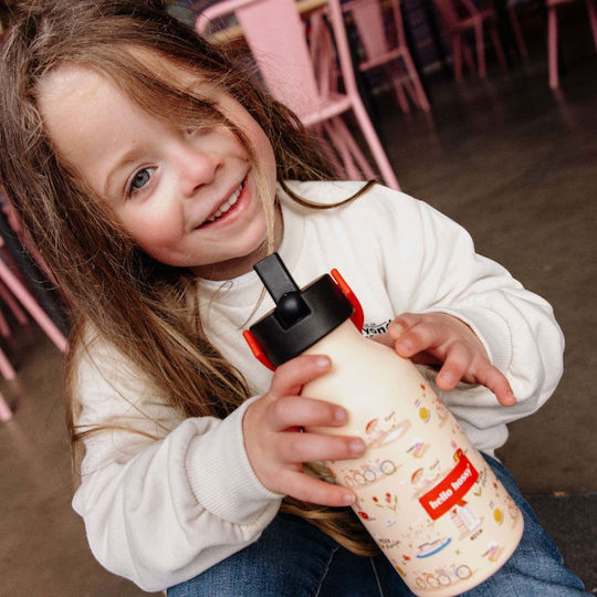 Hello Hossy Kids Water Bottle Stainless Steel with Straw 350ml