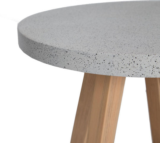 Masă Laterală Pentru Spații Mici Exterioare Gri Negru 70x70x75 cm