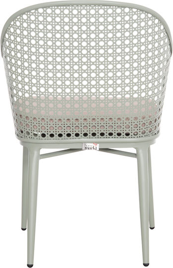 Outdoor-Sessel Aluminium Orego Pistachio-grey 58x55x83εκ.