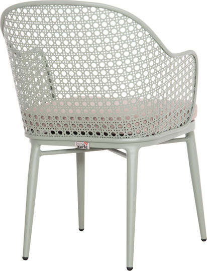 Outdoor-Sessel Aluminium Orego Pistachio-grey 58x55x83εκ.