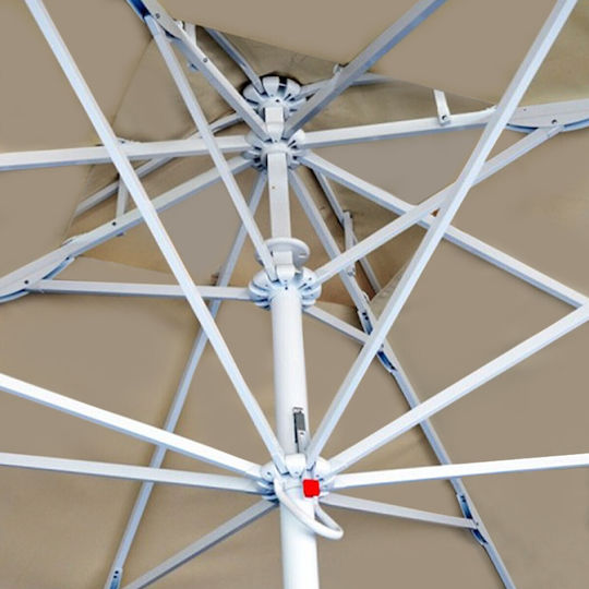 Professional Squared Aluminum White Parasol 3x2m