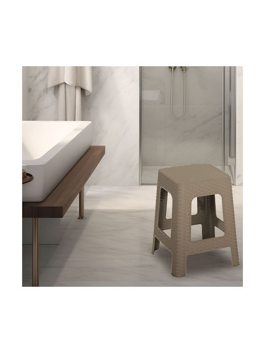 Băncuță De Grădină Exterior Rattan Bej 36x36x45cm