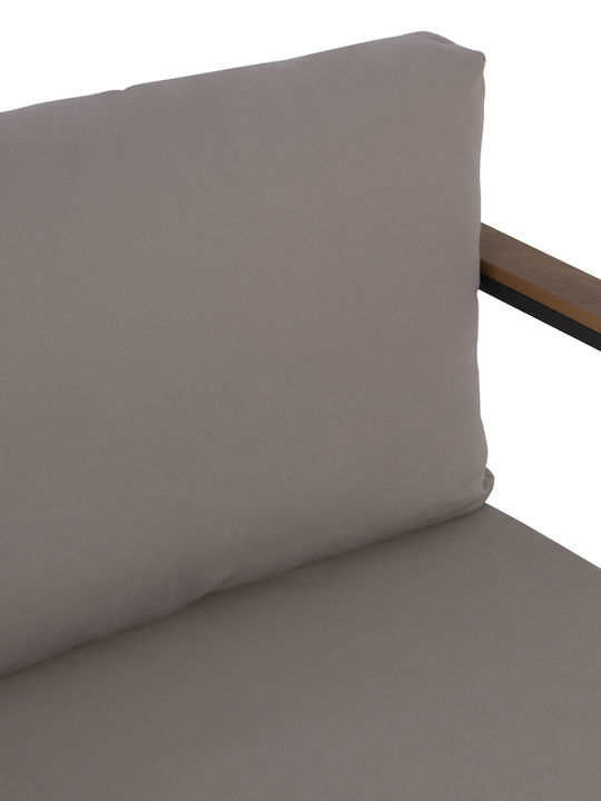 Safiya Canapea cu două locuri Exterior Metalic Gri cu Perne 144x70x85cm