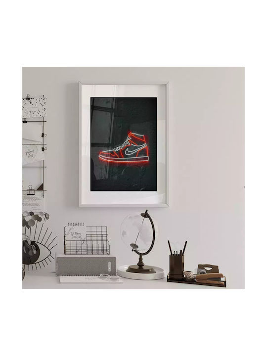 Poster Chicago Sneakers Snk114 21cm X 30cm Black Wooden Frame