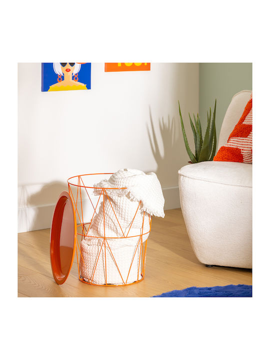 Masă Laterală Rotundă Kumi Metalică Portocalie L37xL37xÎ40cm
