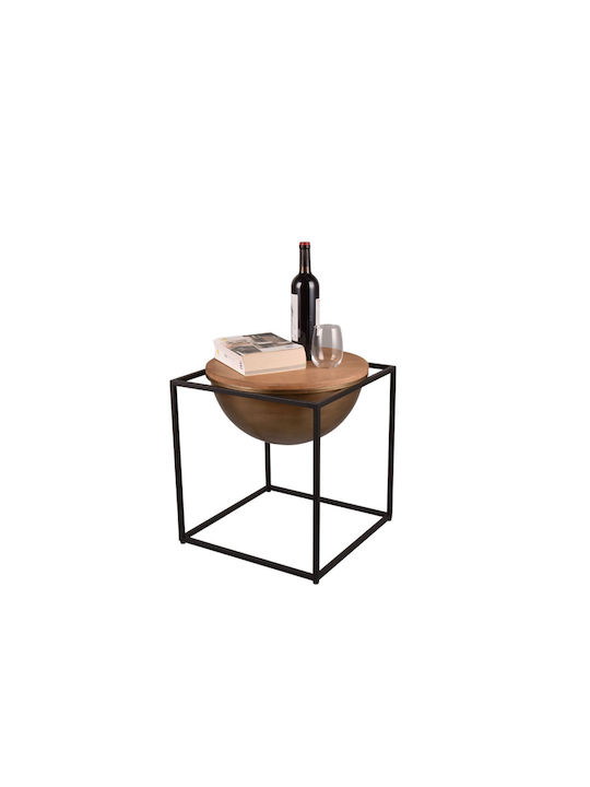 Square Side Table Celina Wooden Bronze L42xW42xH47.5cm.