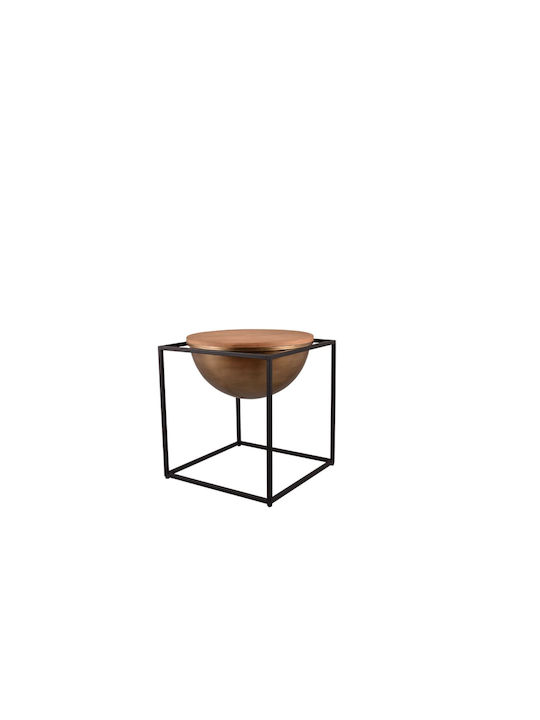Square Side Table Celina Wooden Bronze L42xW42xH47.5cm.