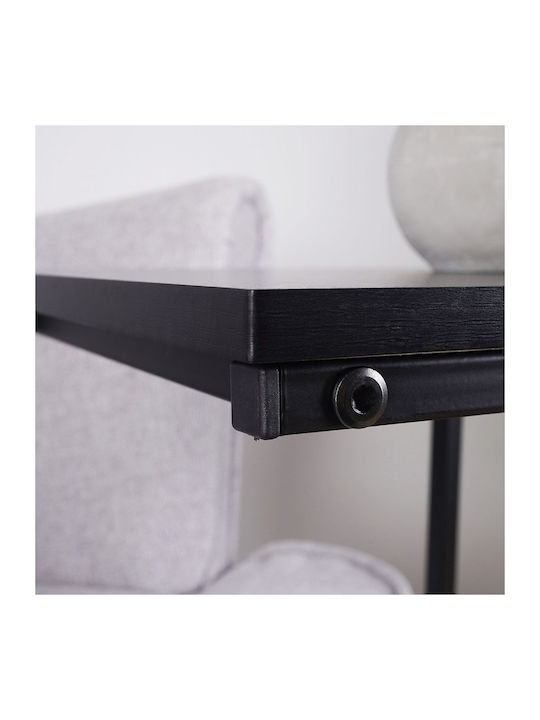 Rectangular Side Table Metal Black L40xW26xH58cm.