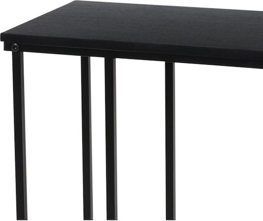 Rechteckig Beistelltisch Metall Black B40xT26xH58cm