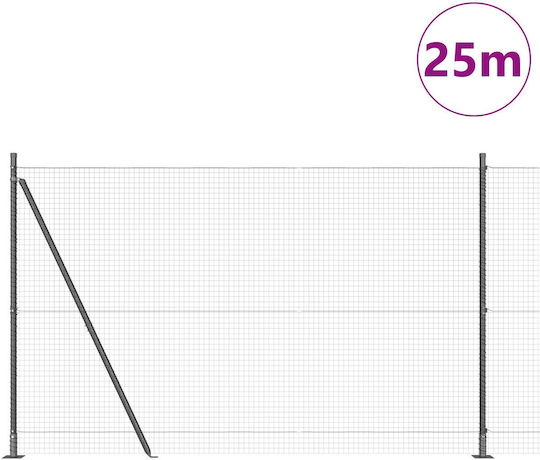 vidaXL Wire Fencing Set Gray 1.5x25m