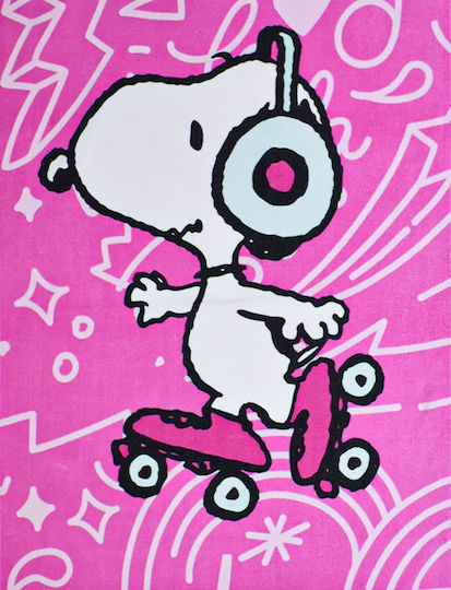 Stamion Snoopy Детски плажен кърпа Розов 140x70см.