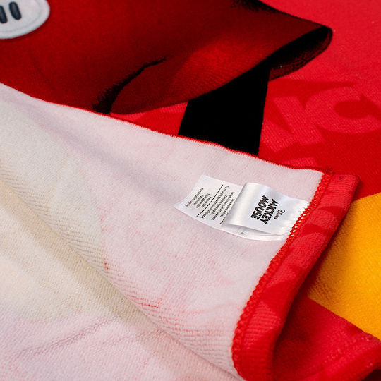 Dimcol Kids Beach Towel Red Mickey 140x70cm