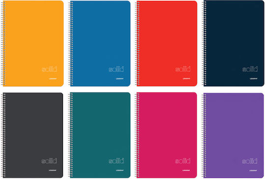 Logigraf Spiral Notebook Ruled A4 150 Sheets 5 Subjects Solid 1pcs (Μiscellaneous colours)