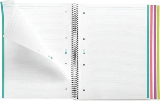Miquelrius Τετράδιο Σπιράλ Pp Aurora Provence A4 Ριγέ 120φ 4θέματα