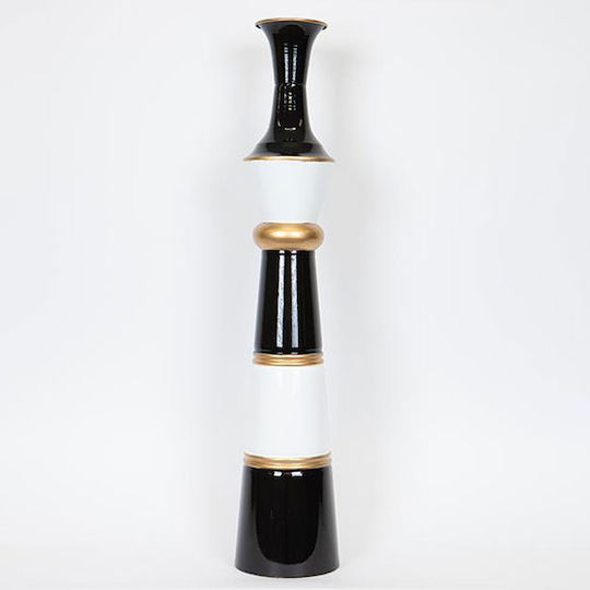 Deko-Vase Boden Metallisch Gold-Schwarz-Weiß Abmessung Φ17xΥ86.5cm
