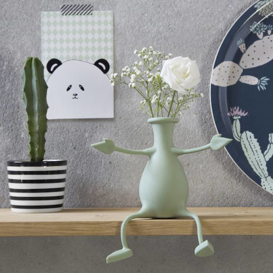 Peleg Design Διακοσμητικό Βάζο Kunststoff Florino Gray 1Stück