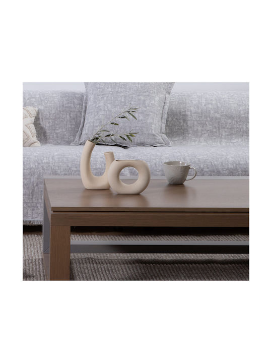 Dekorative Keramikvase Nef-nef Homeware Jadi Ecru Jagi 17,5x5x13,5