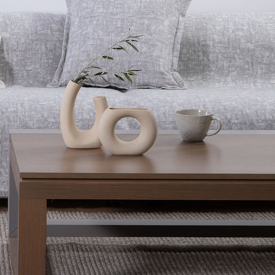 Vază decorativă din ceramică Nef-nef Homeware Jadi Ecru Jagi 17.5x5x13.5