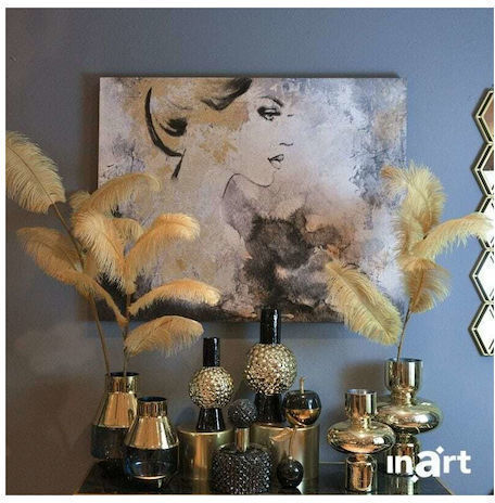 Inart Decorative Vase Gold 18x18x30cm
