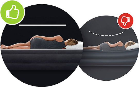 Bestway Double Inflatable Sleeping Mattress 203x152x30cm Black