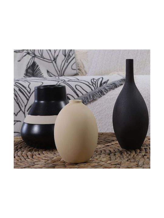 Dekorative Keramikvase Nef-nef Homeware Piccoco Schwarz 8x19,5