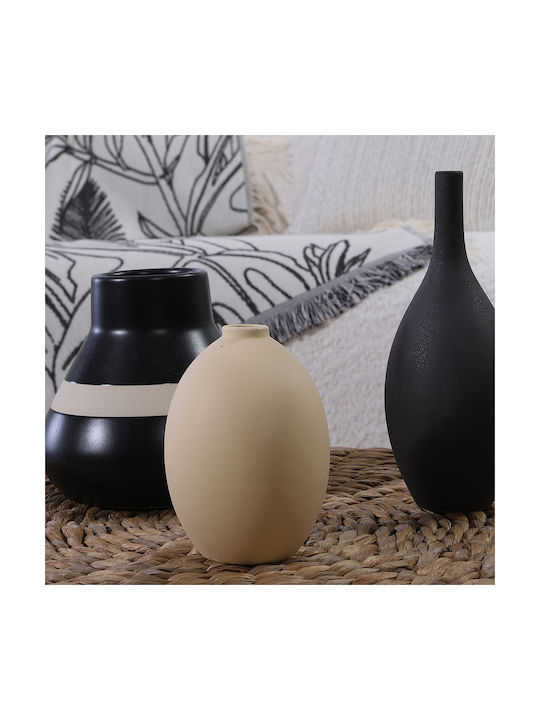 Διακοσμητικό Κεραμικό Βαζάκι Nef-nef Homeware Circui Black White 15,5χ14,2