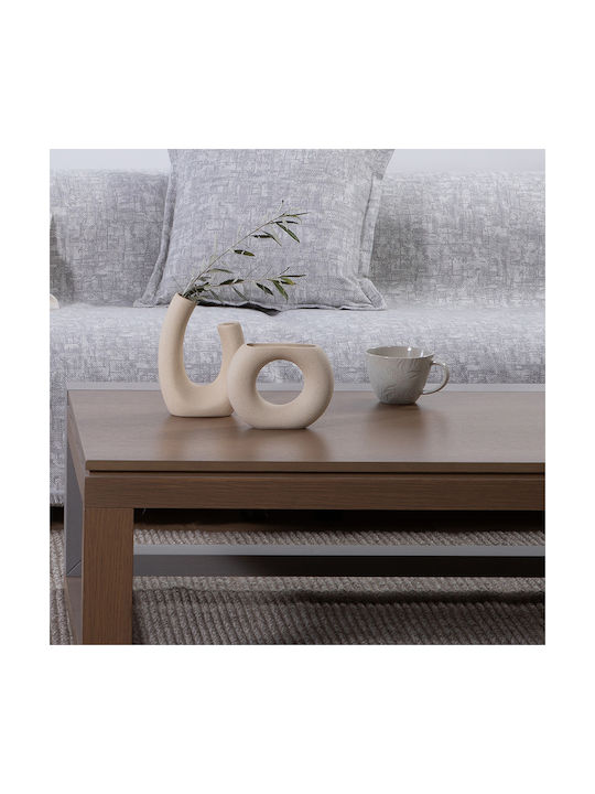 Nef-Nef Homeware Decorative Vase Ecru 15x6.5x20.5cm
