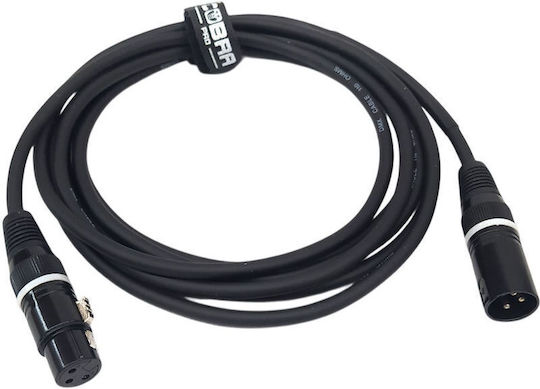 Cobra Cable XLR male - XLR female Μαύρο 3m (DMX0-03W)