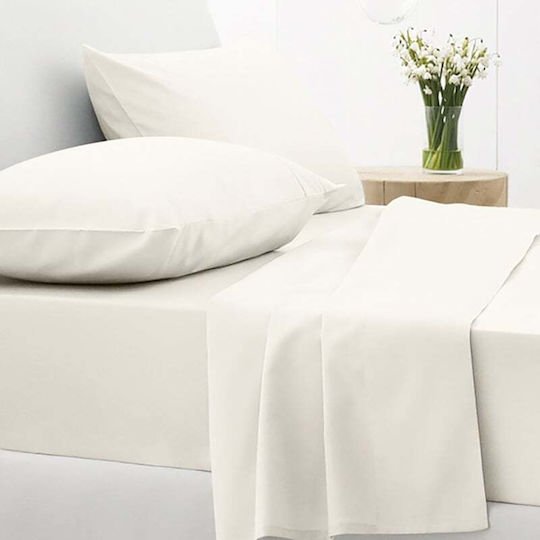 Sunshine Cotton Feelings 151 Σετ Σεντόνια Υπέρδιπλα με Λάστιχο 170x205+30εκ. White 100 (4τμχ)