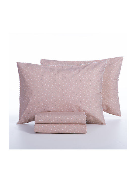 Nef-Nef Homeware Sissy Σετ Σεντόνια Υπέρδιπλα 240x270εκ. Ροζ (4τμχ)