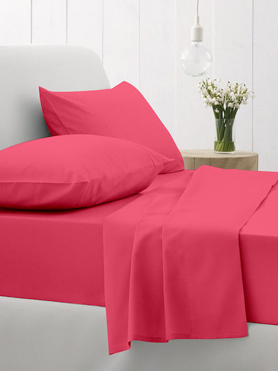 Sunshine Cotton Feelings Σεντόνι Μονό 165x270εκ. Φούξια