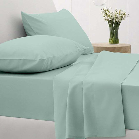 Sunshine Sheet Sets Queen with Elastic 170x205+30cm. Cotton Feelings 151 Aqua 4pcs