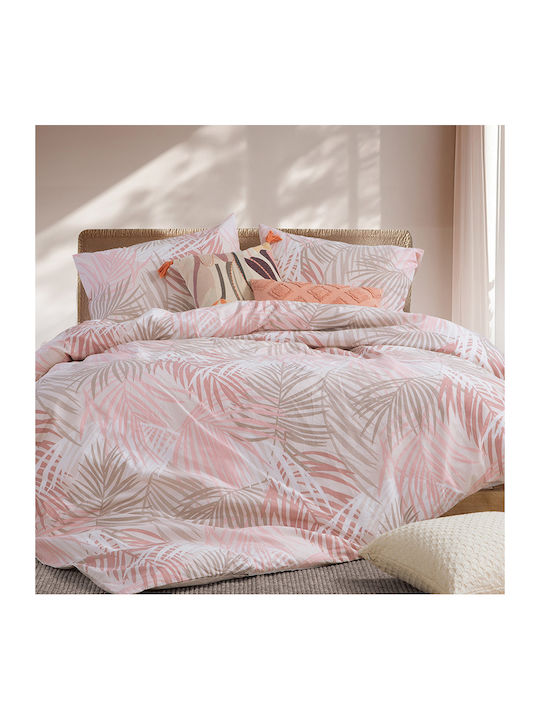 Nef-Nef Homeware Set Cearșafuri cu Elastic 160x200+35cm. Amazon Piersică 4buc