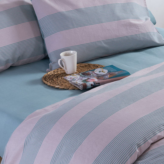 Nef-Nef Homeware Set 4buc 180x200+35cm cu Elastic Casual Stripe Benzină Nef-Nef Homeware Set 4buc 180x200+35cm cu Elastic Casual Stripe Benzină