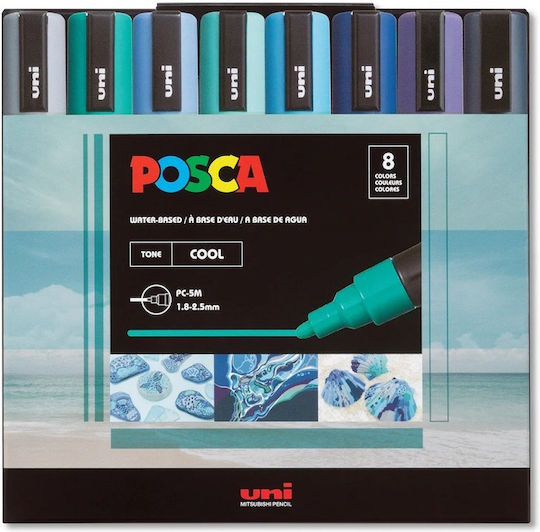Posca Μαρκαδόροι Cool Colors Σετ 8τμχ