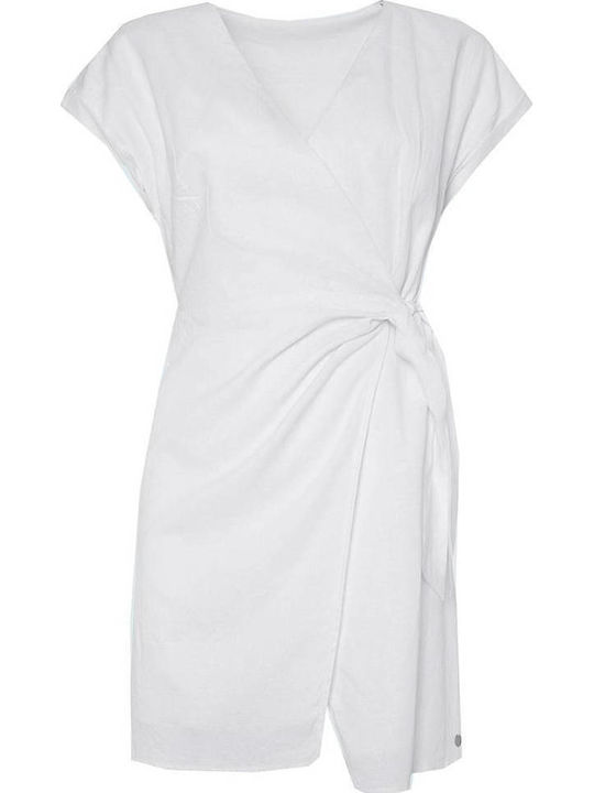Summer Mini Dress Wrap White