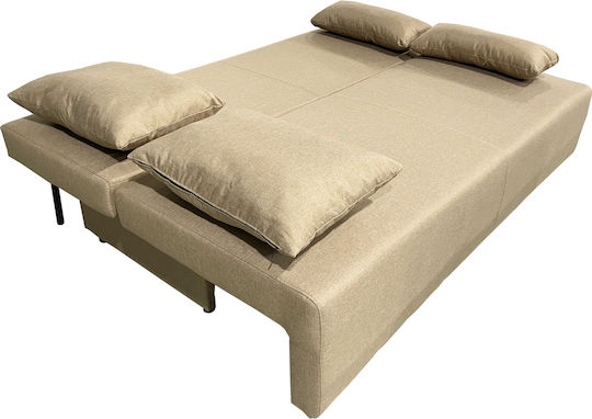 Urban Three-Seater Couch Bed with Storage Space Light Brown 194x93x72 cm