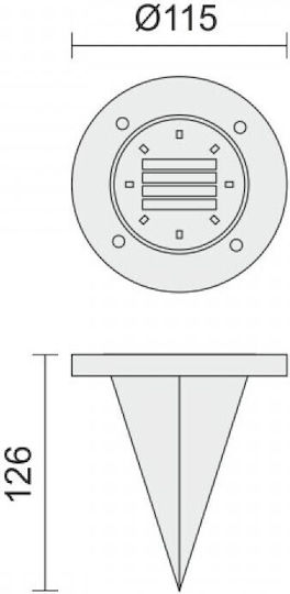 Spiked Solar Light 0.5W Cold White 6000K with Photocell