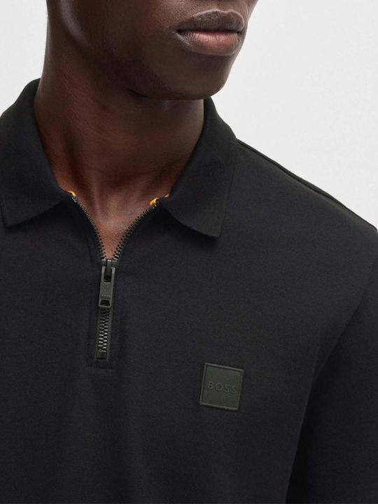 Polo Short Sleeve Black Blouse