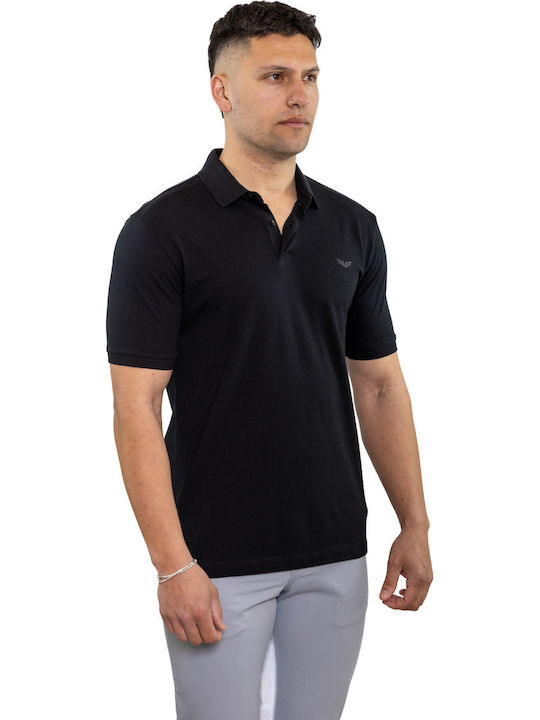 Polo Bluza Tricou Cu Mânecă Scurtă Neagră