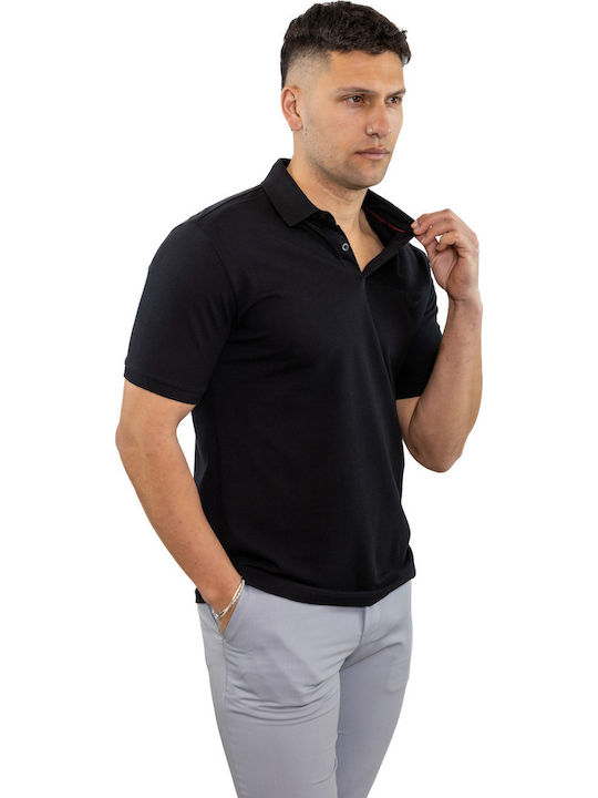 Polo Bluza Tricou Cu Mânecă Scurtă Neagră